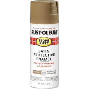 Rust-Oleum 7798830 Stops Rust Spray Paint, 12 oz, Semi-Gloss Black(Satin Dark Taupe)