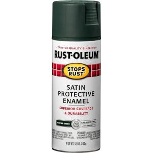 Rust-Oleum 7798830 Stops Rust Spray Paint, 12 oz, Semi-Gloss Black(Satin Hunter Green)