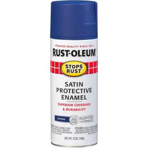 Rust-Oleum 7798830 Stops Rust Spray Paint, 12 oz, Semi-Gloss Black(Satin Sapphire)