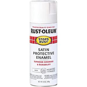 Rust-Oleum 7798830 Stops Rust Spray Paint, 12 oz, Semi-Gloss Black(Satin White)
