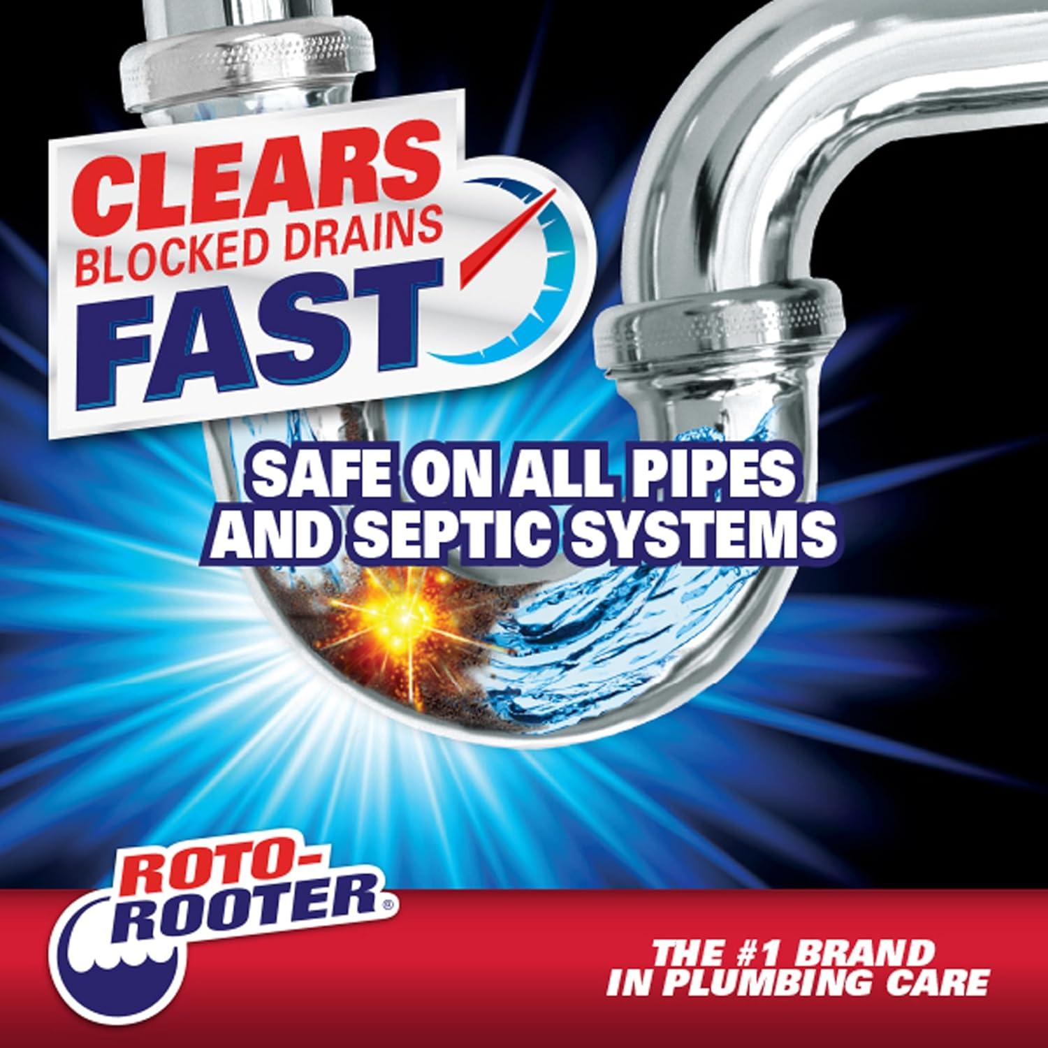 image:imageRotoRooter Gel Clog Remover Drain Cleaner Thick Gel Helps Clear Slow Drains and Break Down Hair Grease and Soap Buildup Suitable for Pipes Toilets Showers and Sinks 80 oz80 Ounces