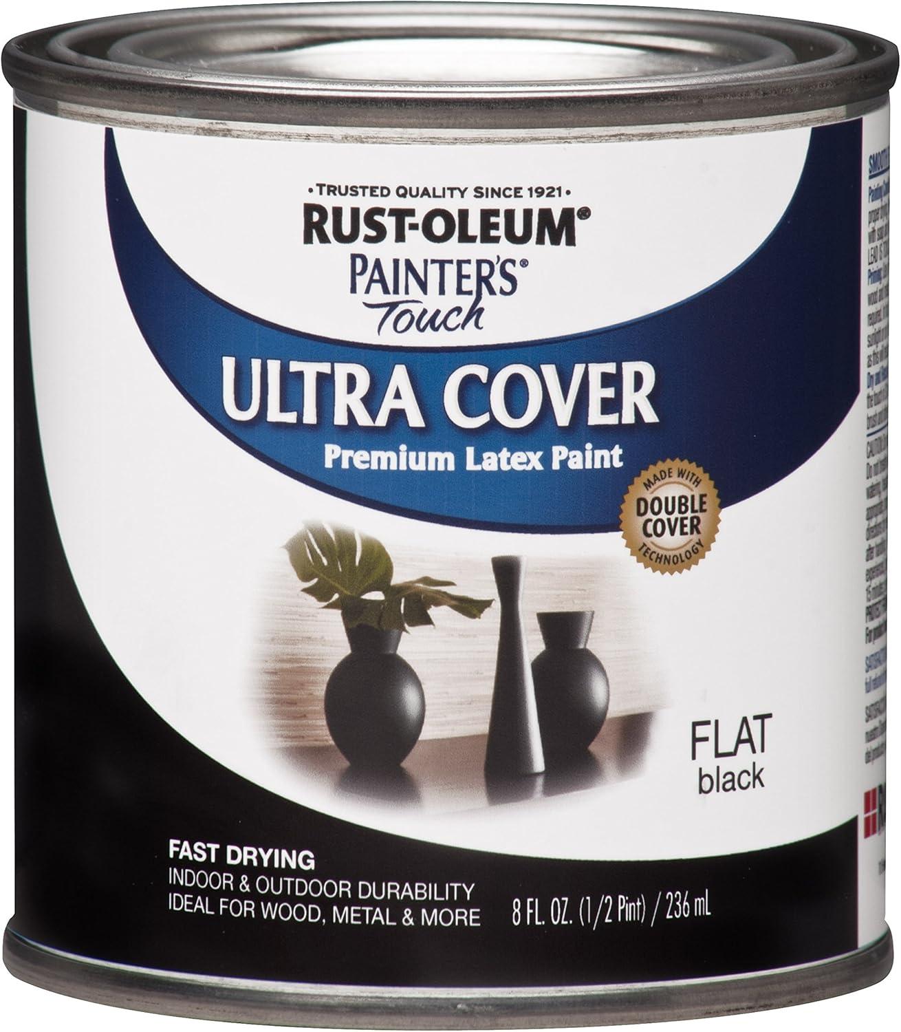 image:imageRustOleum 267334 Painters Touch Latex Paint Quart Satin Hunt Club Green 1 Quarts Pack of 1Flat Black