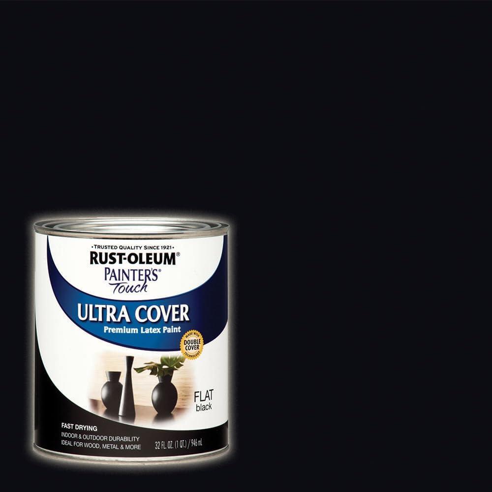 image:imageRustOleum 267334 Painters Touch Latex Paint Quart Satin Hunt Club Green 1 Quarts Pack of 1Flat Black