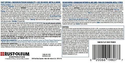 image:imageRustOleum 267334 Painters Touch Latex Paint Quart Satin Hunt Club Green 1 Quarts Pack of 1Flat Gray Primer