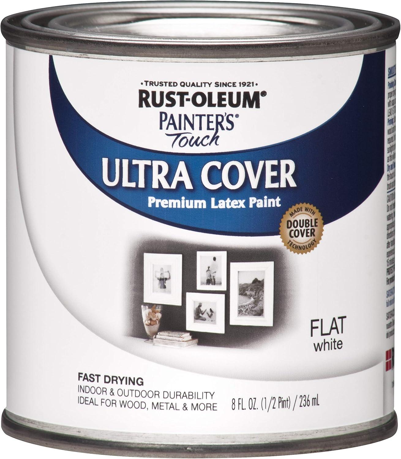 image:imageRustOleum 267334 Painters Touch Latex Paint Quart Satin Hunt Club Green 1 Quarts Pack of 1Flat White