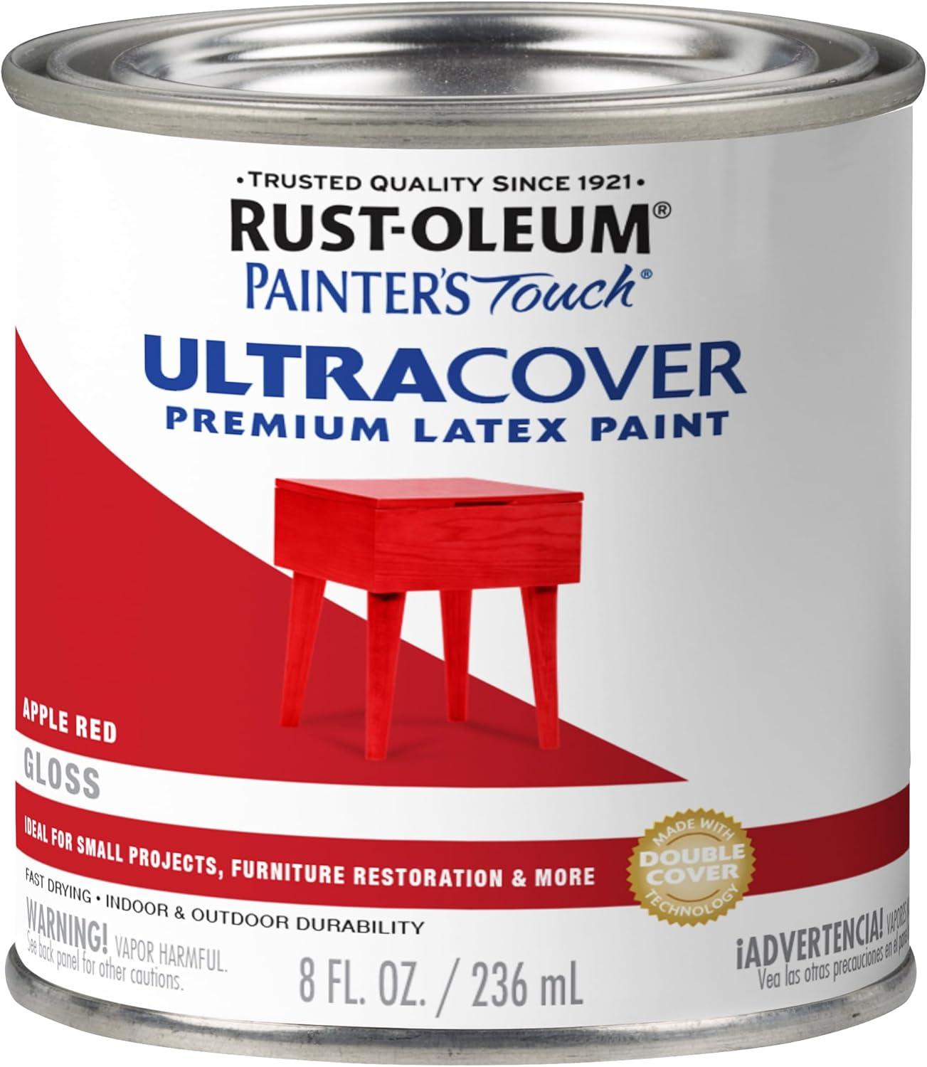 image:imageRustOleum 267334 Painters Touch Latex Paint Quart Satin Hunt Club Green 1 Quarts Pack of 1Gloss Apple Red