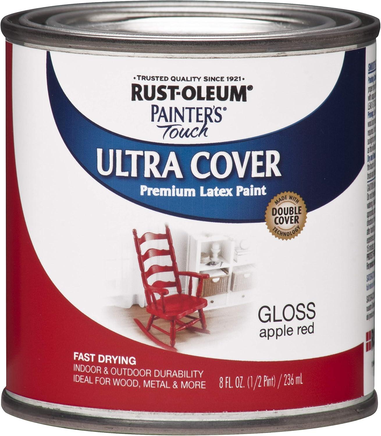 image:imageRustOleum 267334 Painters Touch Latex Paint Quart Satin Hunt Club Green 1 Quarts Pack of 1Gloss Apple Red