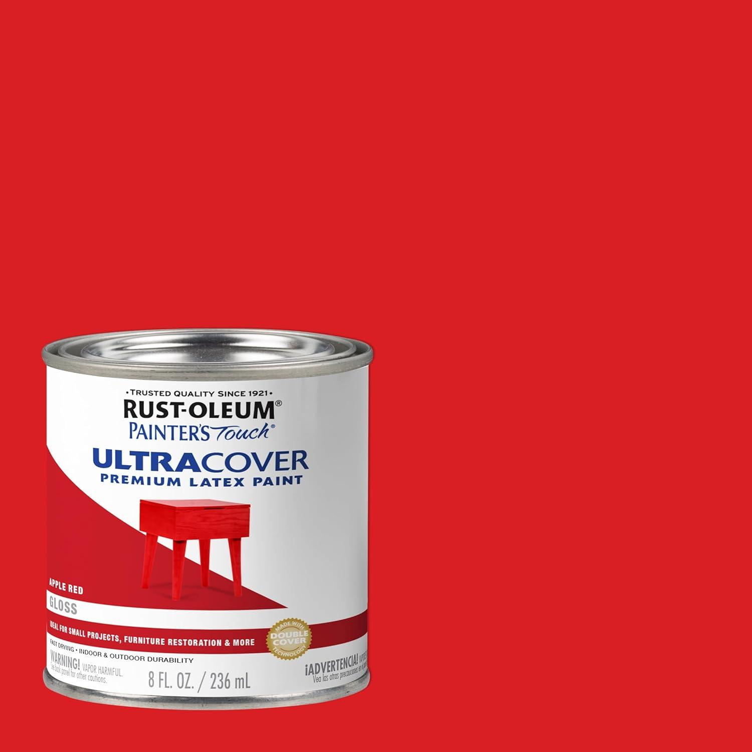 image:imageRustOleum 267334 Painters Touch Latex Paint Quart Satin Hunt Club Green 1 Quarts Pack of 1Gloss Apple Red