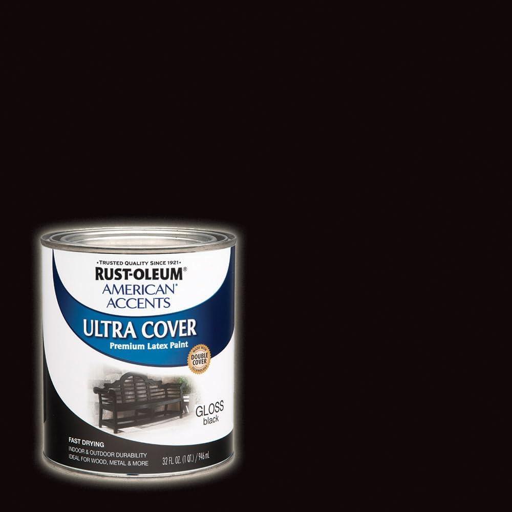 image:imageRustOleum 267334 Painters Touch Latex Paint Quart Satin Hunt Club Green 1 Quarts Pack of 1Gloss Black