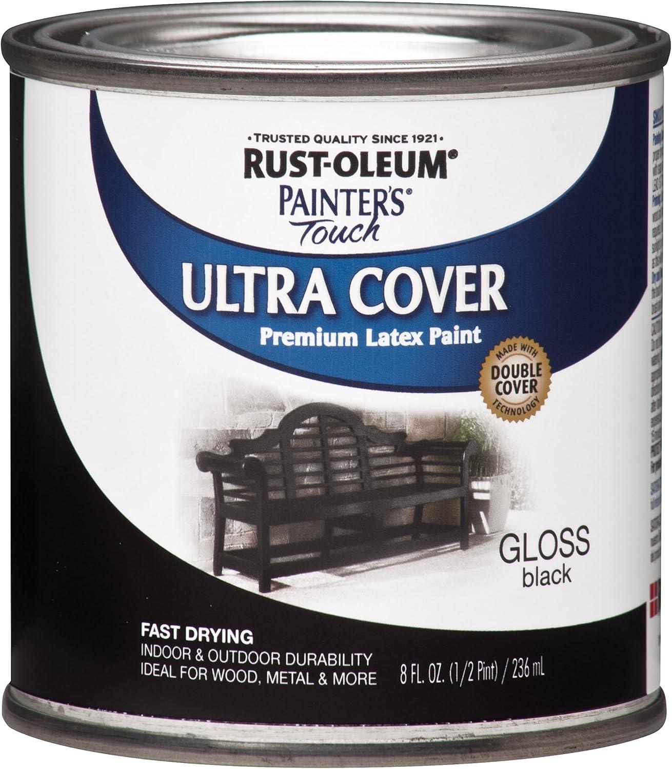image:imageRustOleum 267334 Painters Touch Latex Paint Quart Satin Hunt Club Green 1 Quarts Pack of 1Gloss Black
