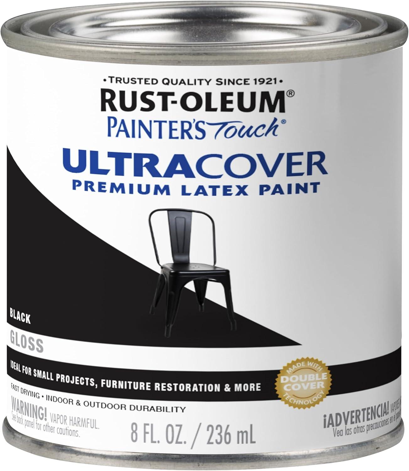 image:imageRustOleum 267334 Painters Touch Latex Paint Quart Satin Hunt Club Green 1 Quarts Pack of 1Gloss Black