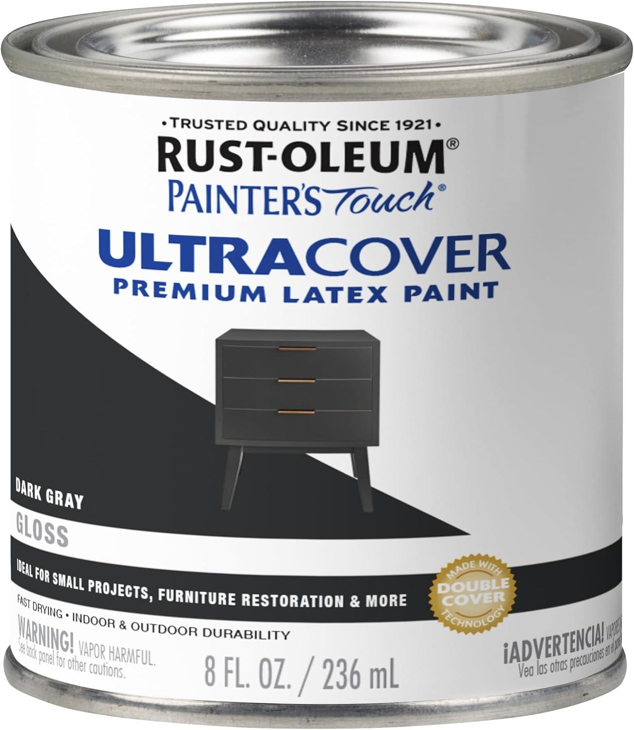 image:imageRustOleum 267334 Painters Touch Latex Paint Quart Satin Hunt Club Green 1 Quarts Pack of 1Gloss Dark Gray