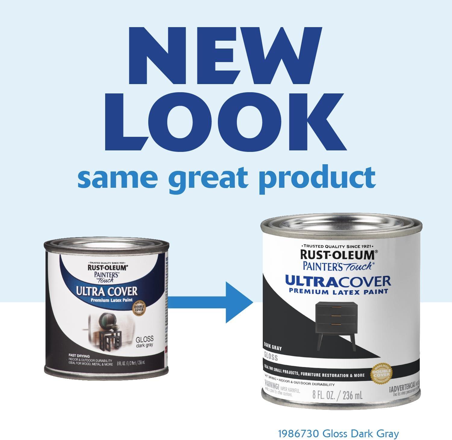 image:imageRustOleum 267334 Painters Touch Latex Paint Quart Satin Hunt Club Green 1 Quarts Pack of 1Gloss Dark Gray