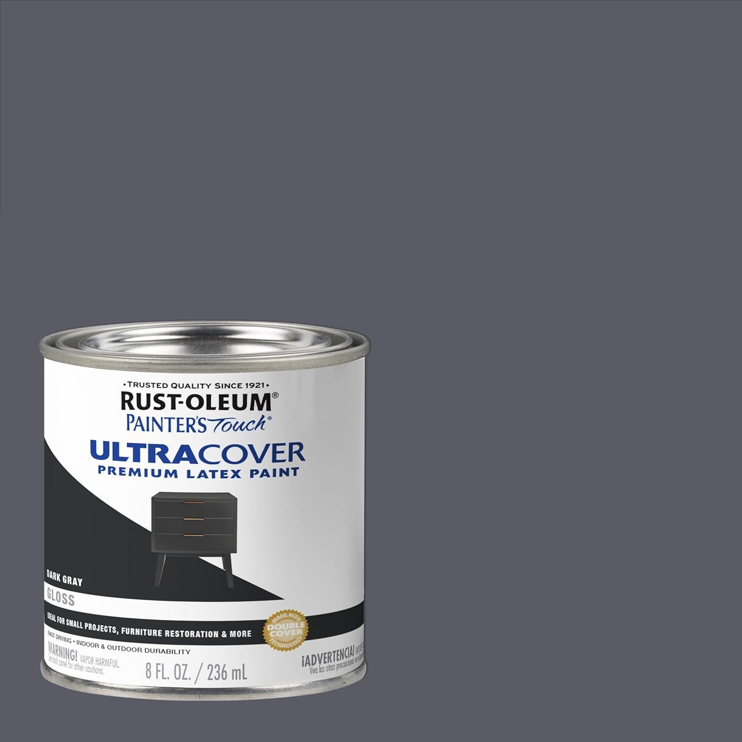 image:imageRustOleum 267334 Painters Touch Latex Paint Quart Satin Hunt Club Green 1 Quarts Pack of 1Gloss Dark Gray