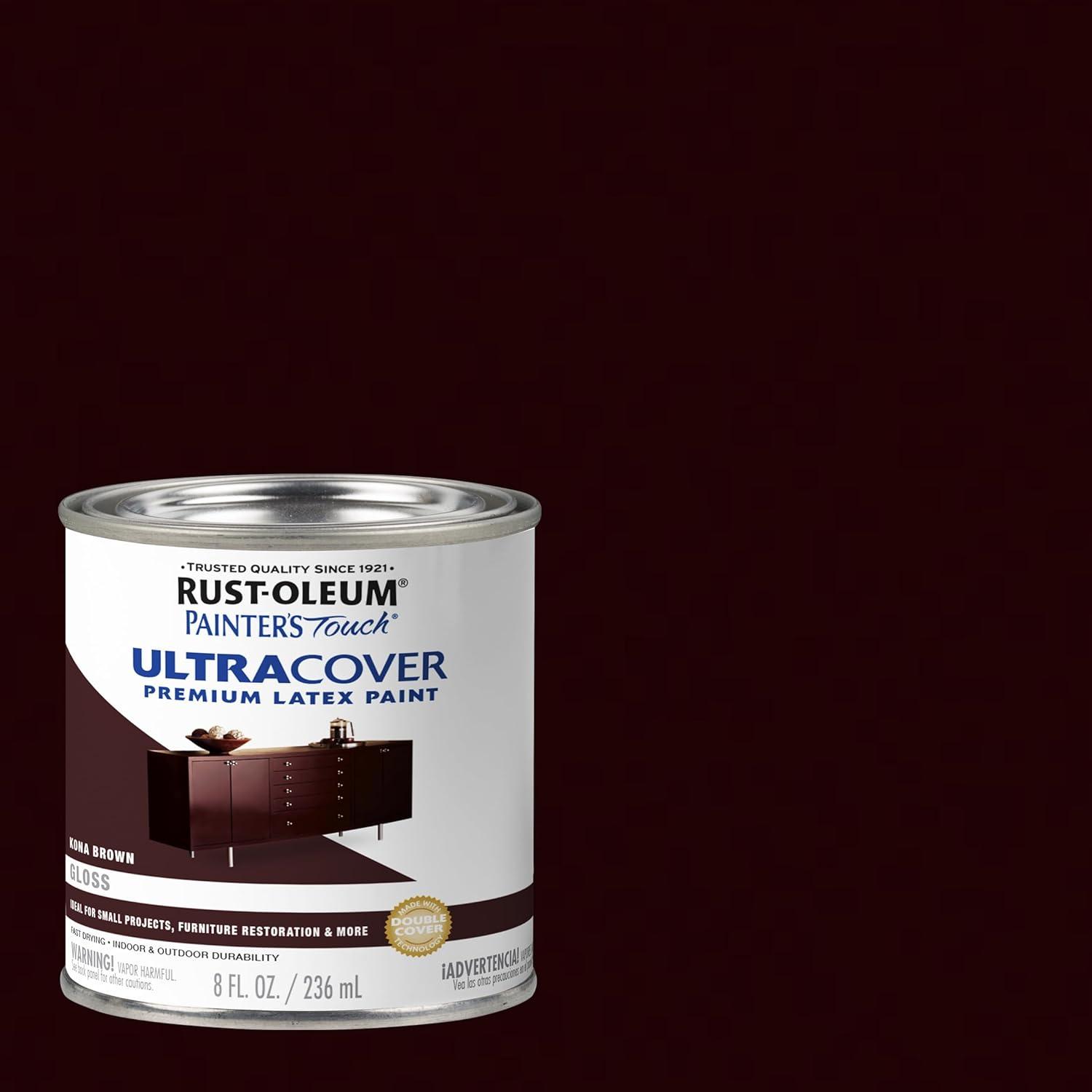 image:imageRustOleum 267334 Painters Touch Latex Paint Quart Satin Hunt Club Green 1 Quarts Pack of 1Gloss Kona Brown