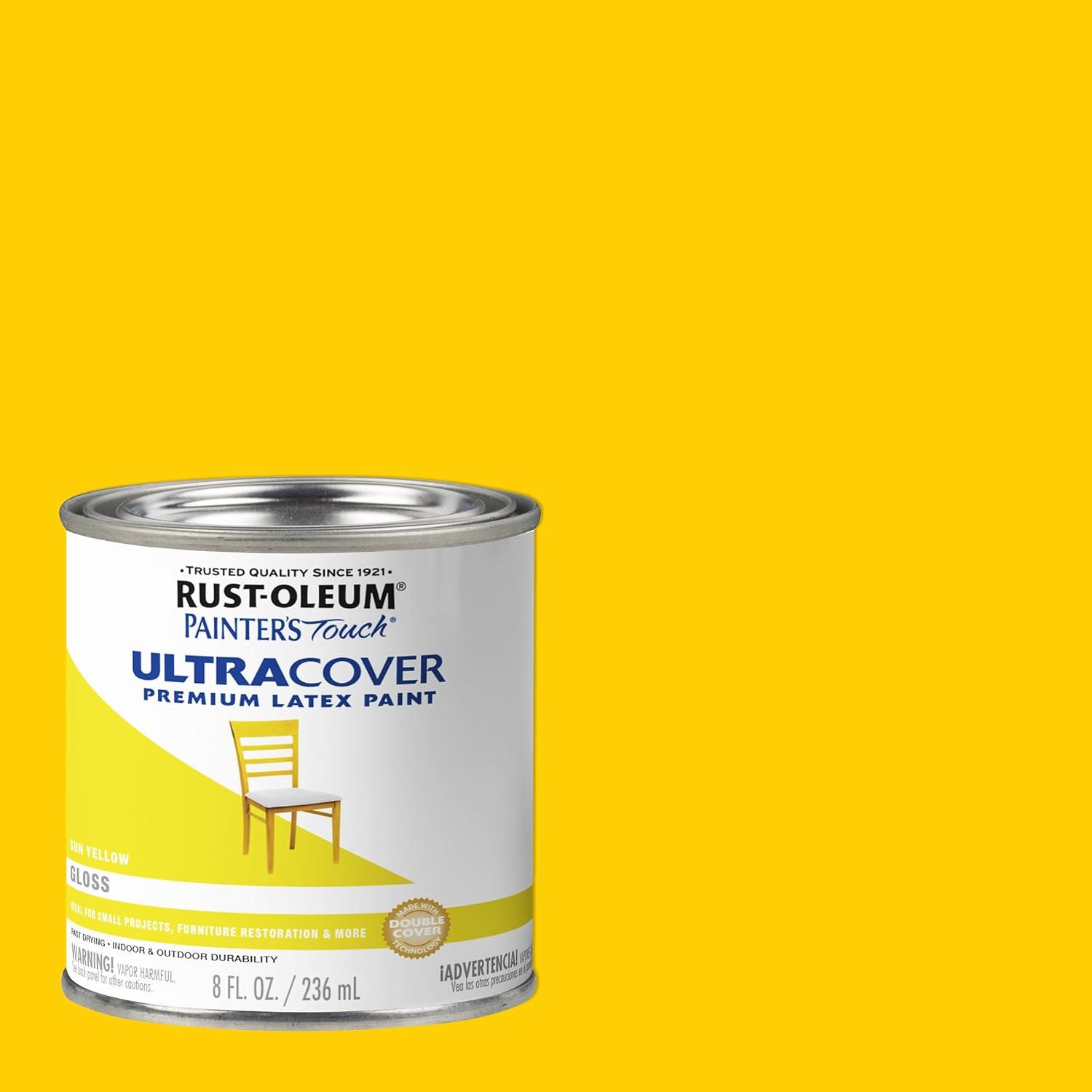 image:imageRustOleum 267334 Painters Touch Latex Paint Quart Satin Hunt Club Green 1 Quarts Pack of 1Gloss Sun Yellow