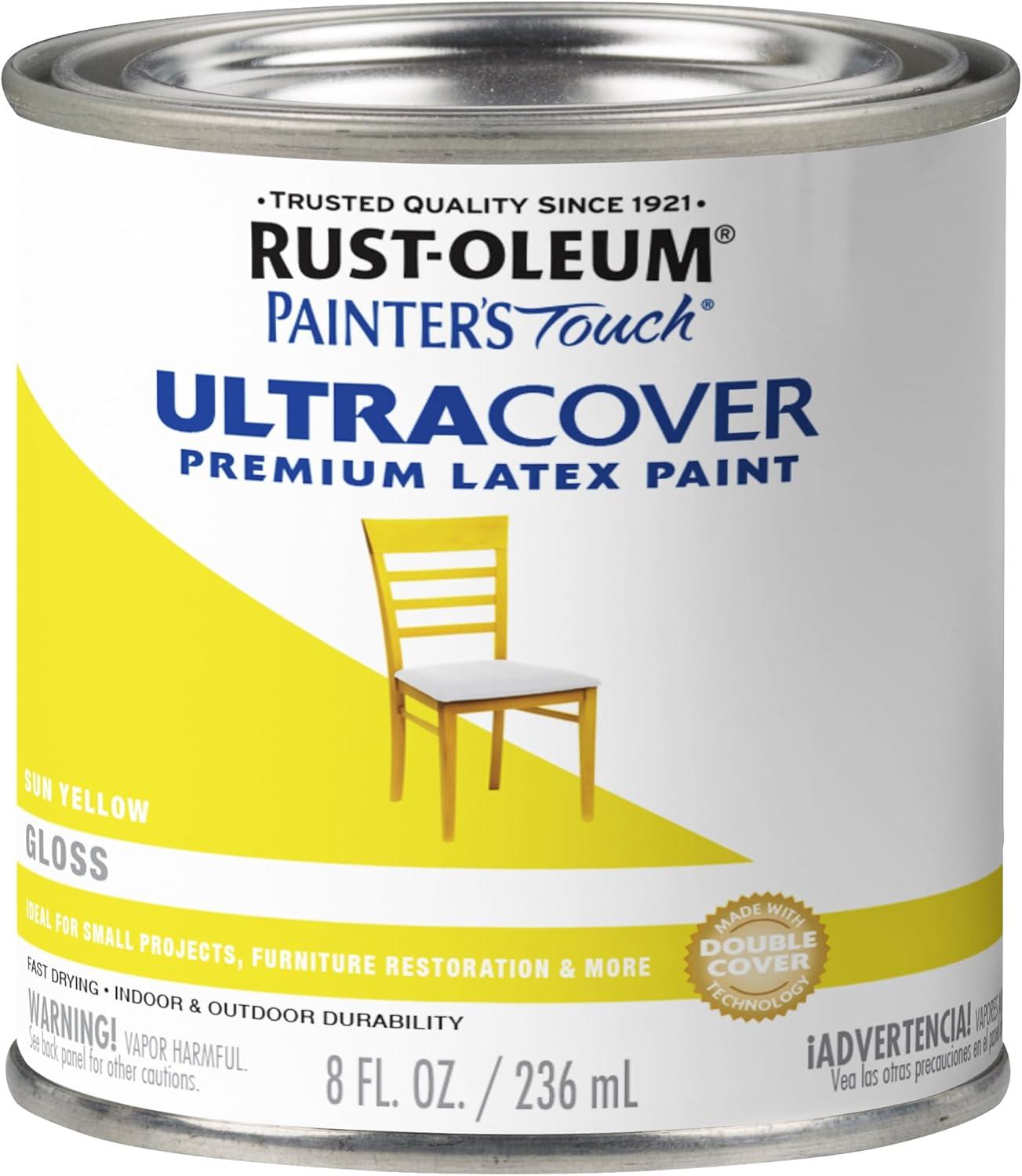 image:imageRustOleum 267334 Painters Touch Latex Paint Quart Satin Hunt Club Green 1 Quarts Pack of 1Gloss Sun Yellow