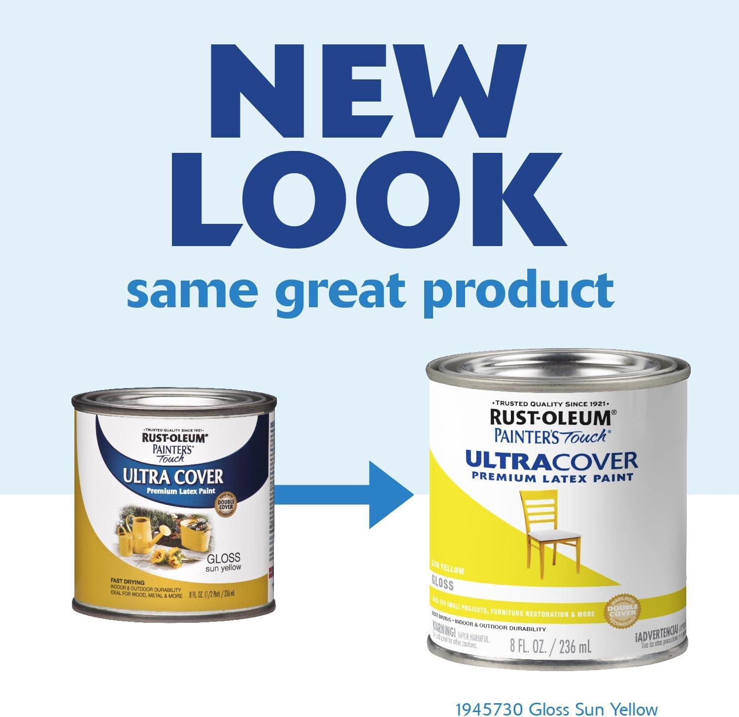 image:imageRustOleum 267334 Painters Touch Latex Paint Quart Satin Hunt Club Green 1 Quarts Pack of 1Gloss Sun Yellow
