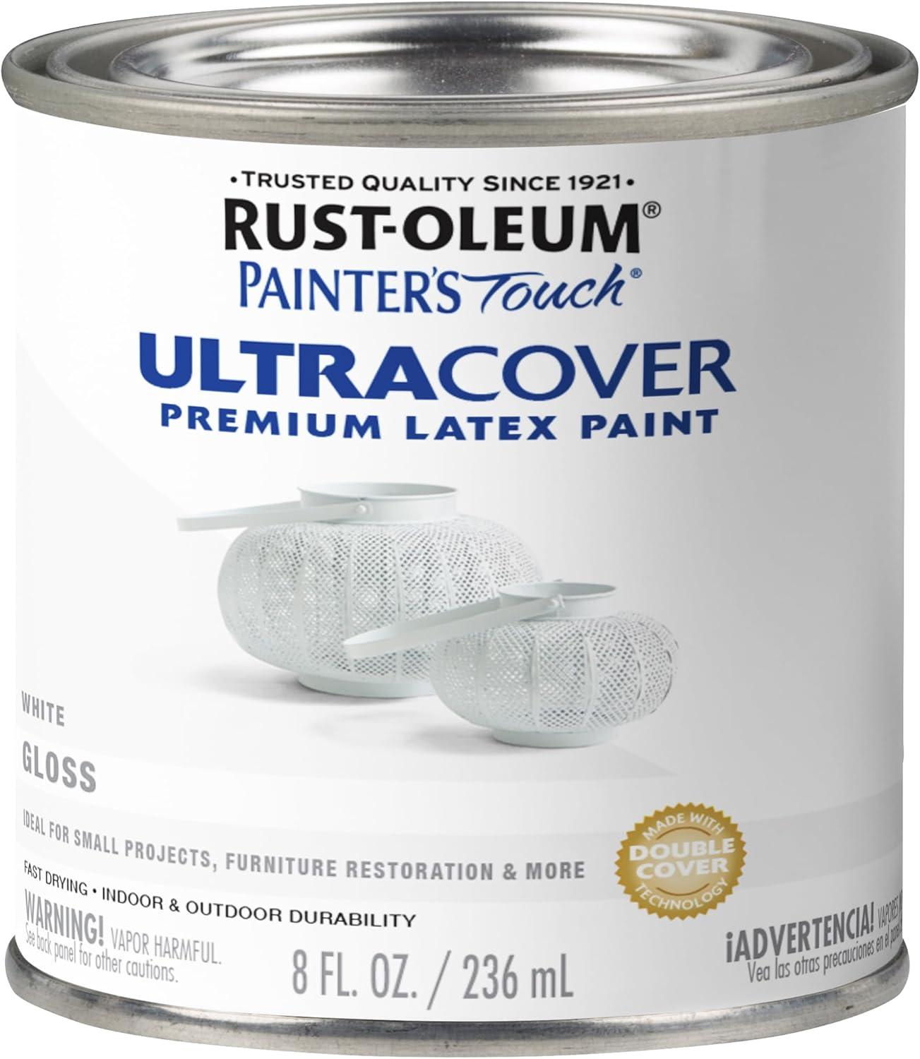 image:imageRustOleum 267334 Painters Touch Latex Paint Quart Satin Hunt Club Green 1 Quarts Pack of 1Gloss White