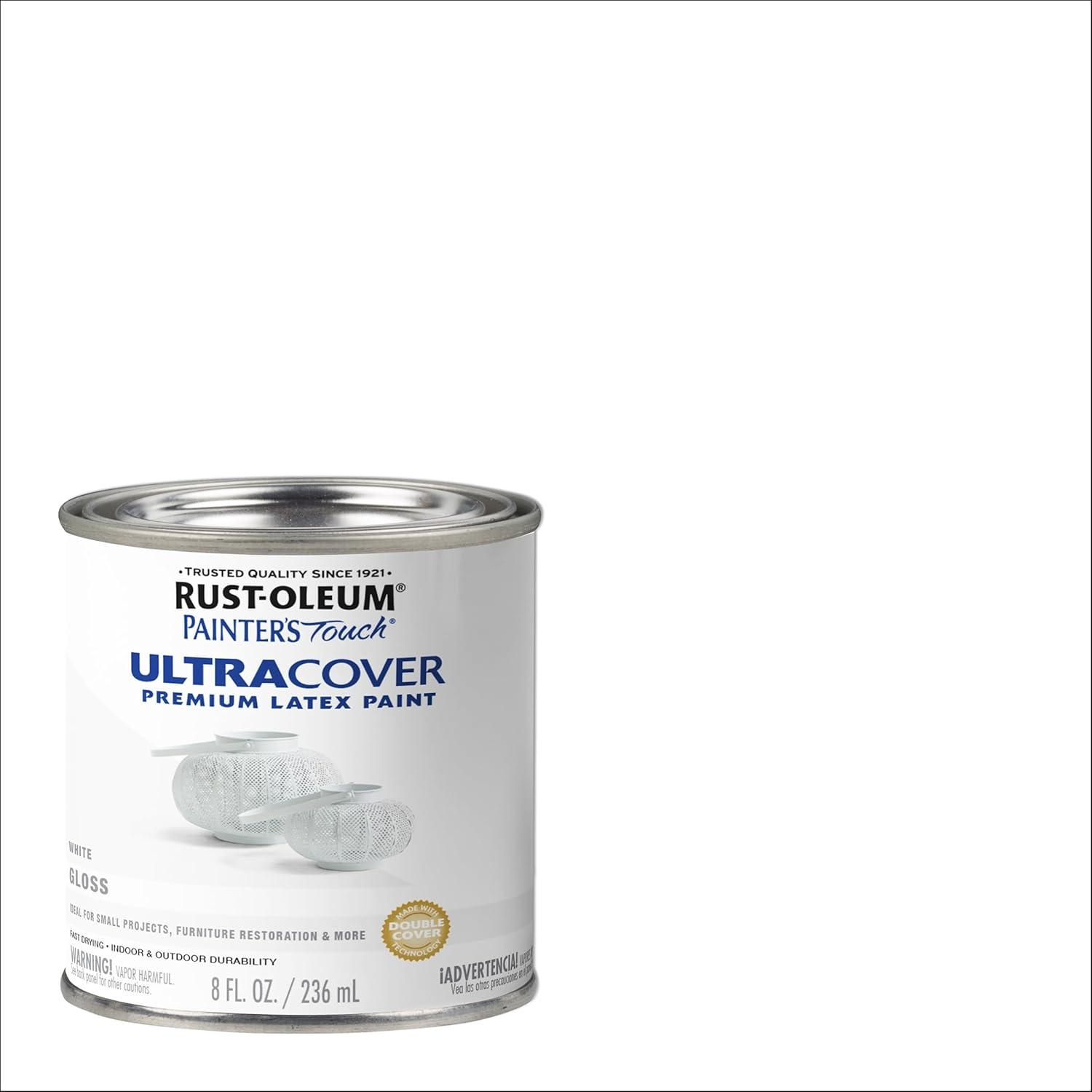 image:imageRustOleum 267334 Painters Touch Latex Paint Quart Satin Hunt Club Green 1 Quarts Pack of 1Gloss White