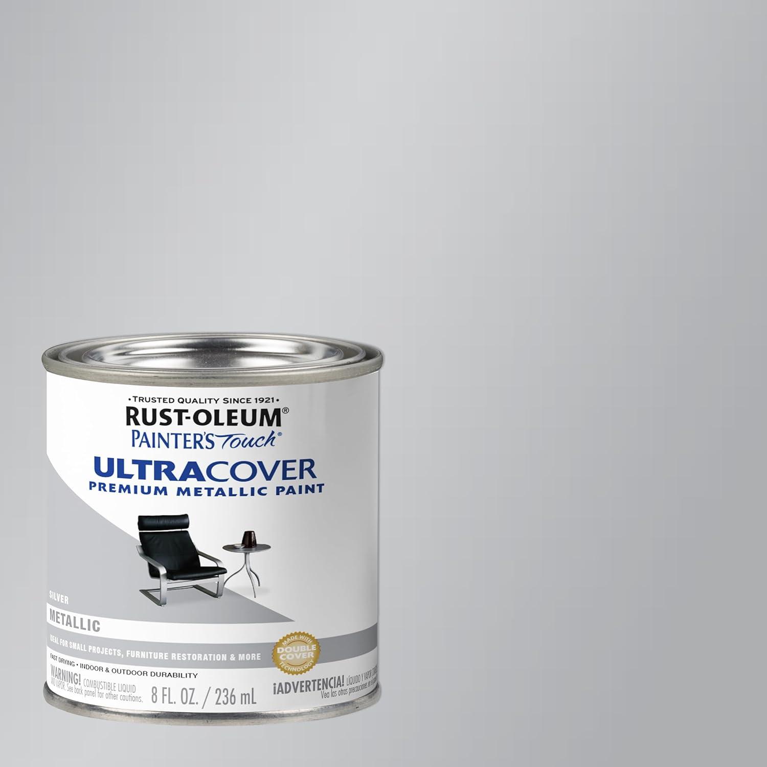 image:imageRustOleum 267334 Painters Touch Latex Paint Quart Satin Hunt Club Green 1 Quarts Pack of 1Metallic Silver