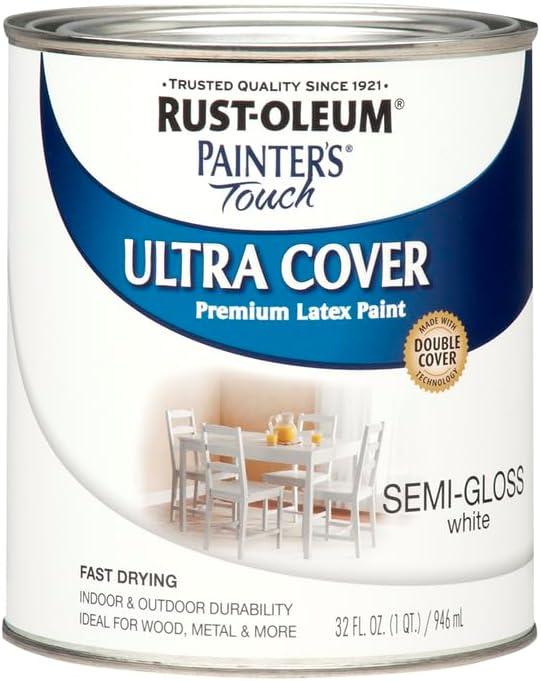 image:imageRustOleum 267334 Painters Touch Latex Paint Quart Satin Hunt Club Green 1 Quarts Pack of 1SemiGloss White
