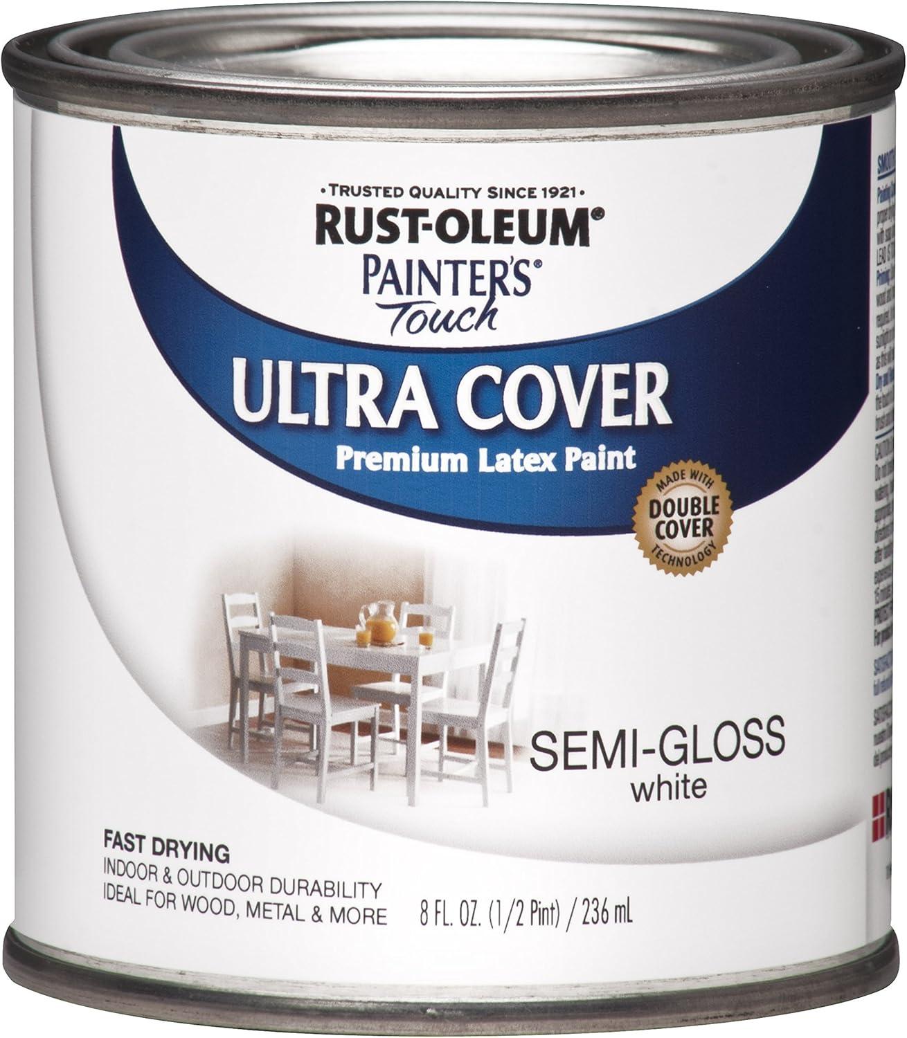 image:imageRustOleum 267334 Painters Touch Latex Paint Quart Satin Hunt Club Green 1 Quarts Pack of 1SemiGloss White