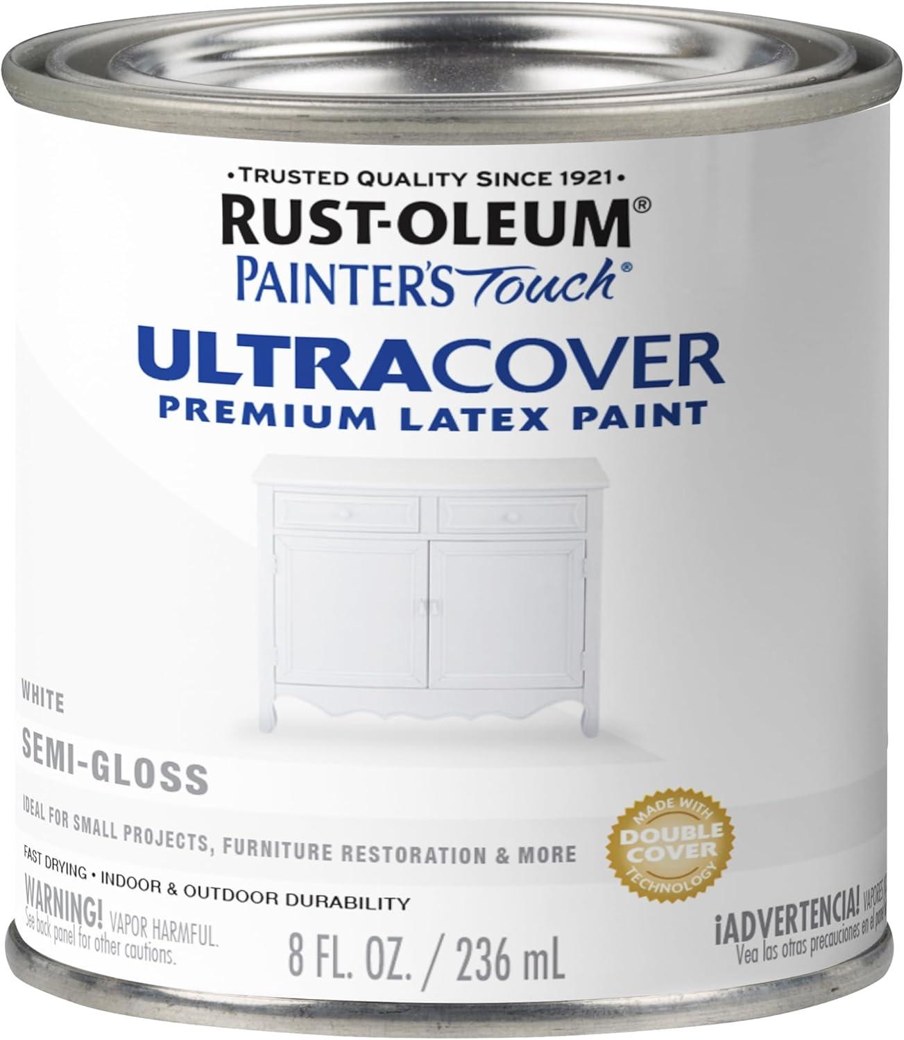 image:imageRustOleum 267334 Painters Touch Latex Paint Quart Satin Hunt Club Green 1 Quarts Pack of 1SemiGloss White