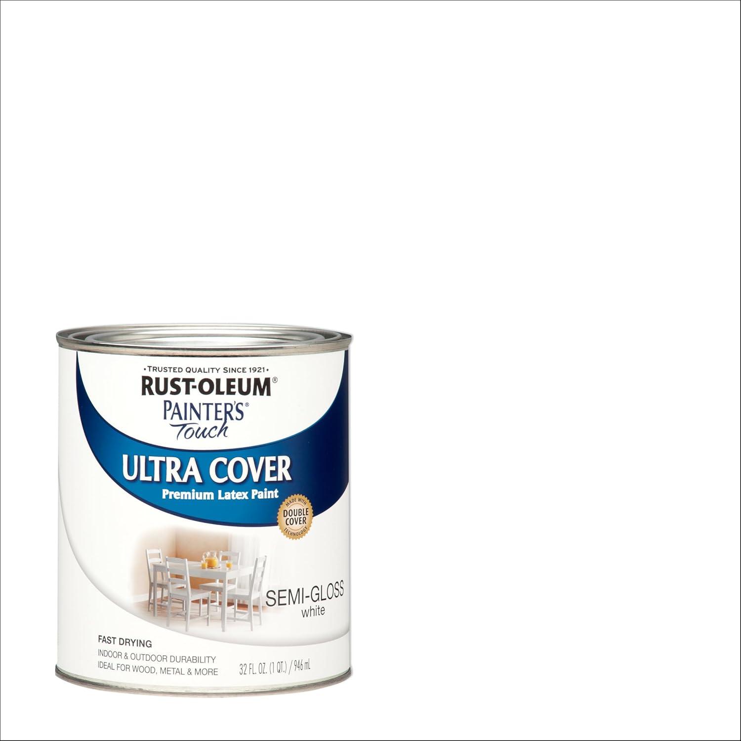 image:imageRustOleum 267334 Painters Touch Latex Paint Quart Satin Hunt Club Green 1 Quarts Pack of 1SemiGloss White