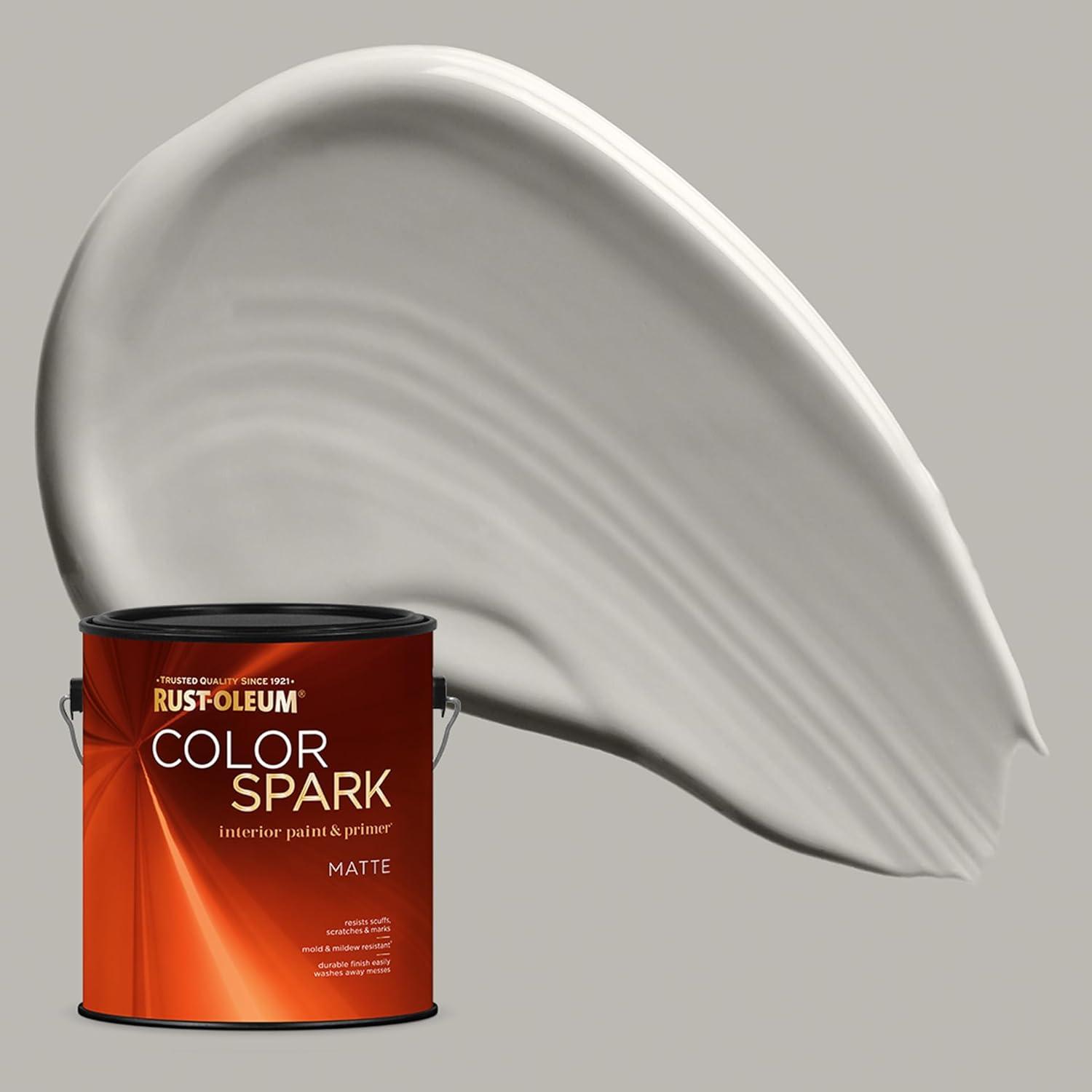 image:imageRustOleum Color Spark Interior Paint and Primer in One Eggshell Almond Macaron 1 GallonCement