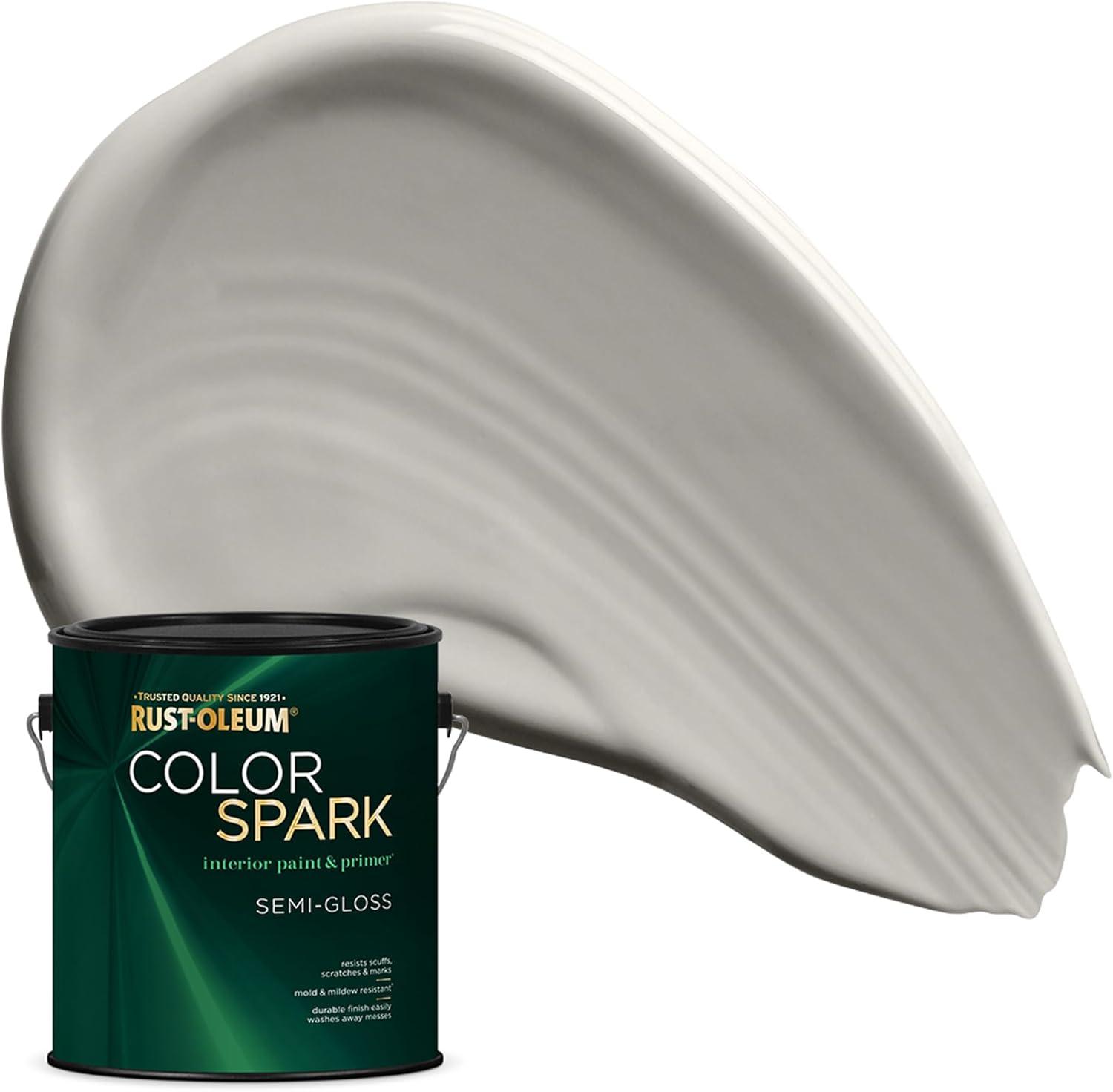 image:imageRustOleum Color Spark Interior Paint and Primer in One Eggshell Almond Macaron 1 GallonCement