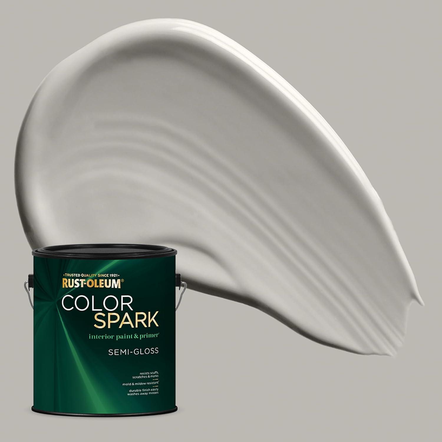 image:imageRustOleum Color Spark Interior Paint and Primer in One Eggshell Almond Macaron 1 GallonCement