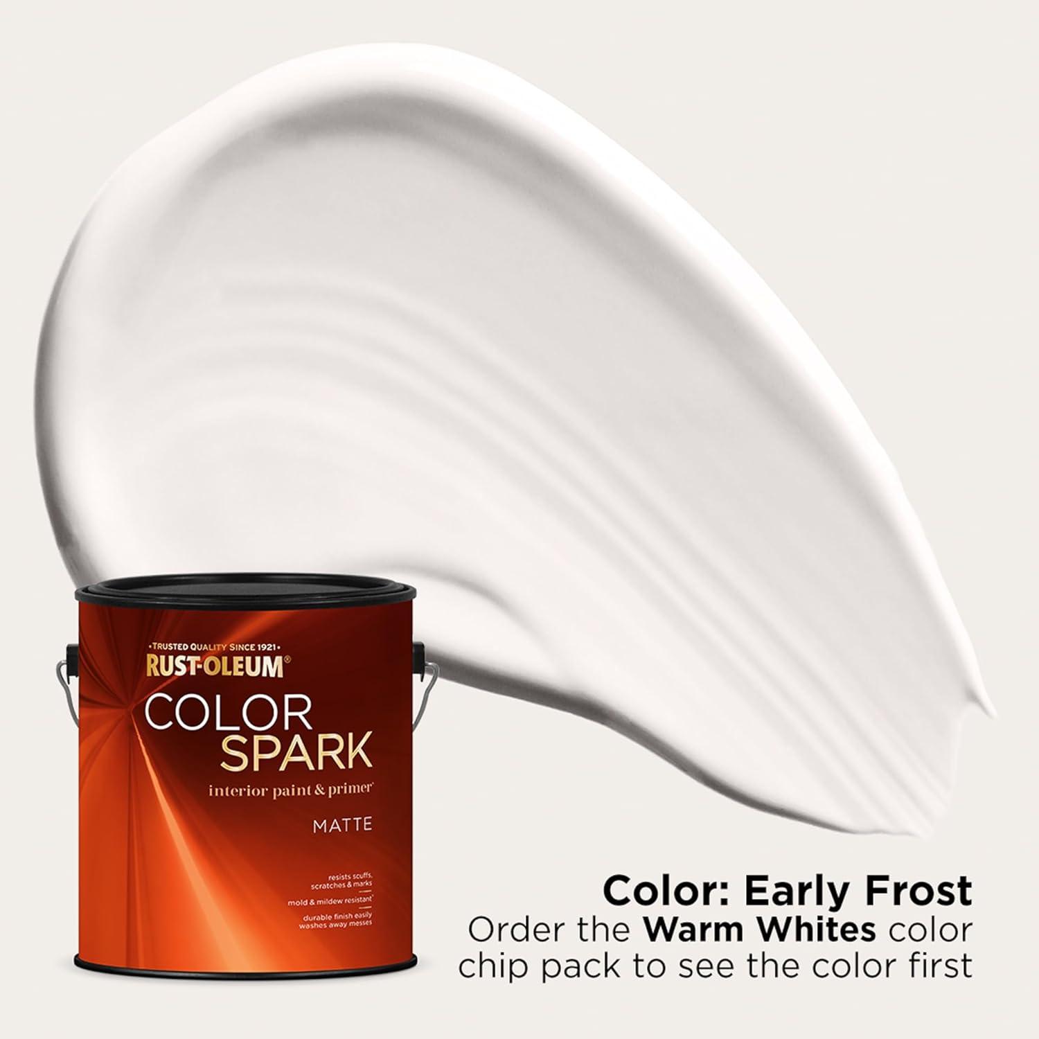 image:imageRustOleum Color Spark Interior Paint and Primer in One Eggshell Almond Macaron 1 GallonEarly Frost