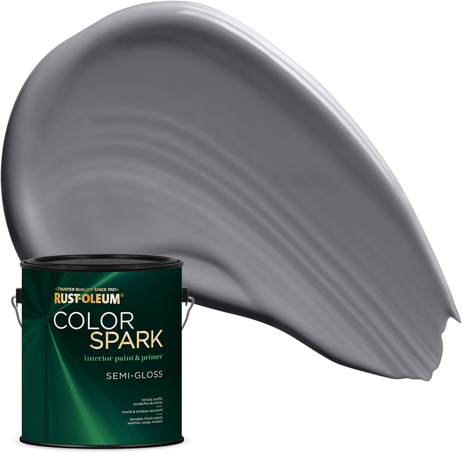 image:imageRustOleum Color Spark Interior Paint and Primer in One Eggshell Almond Macaron 1 GallonGraphite