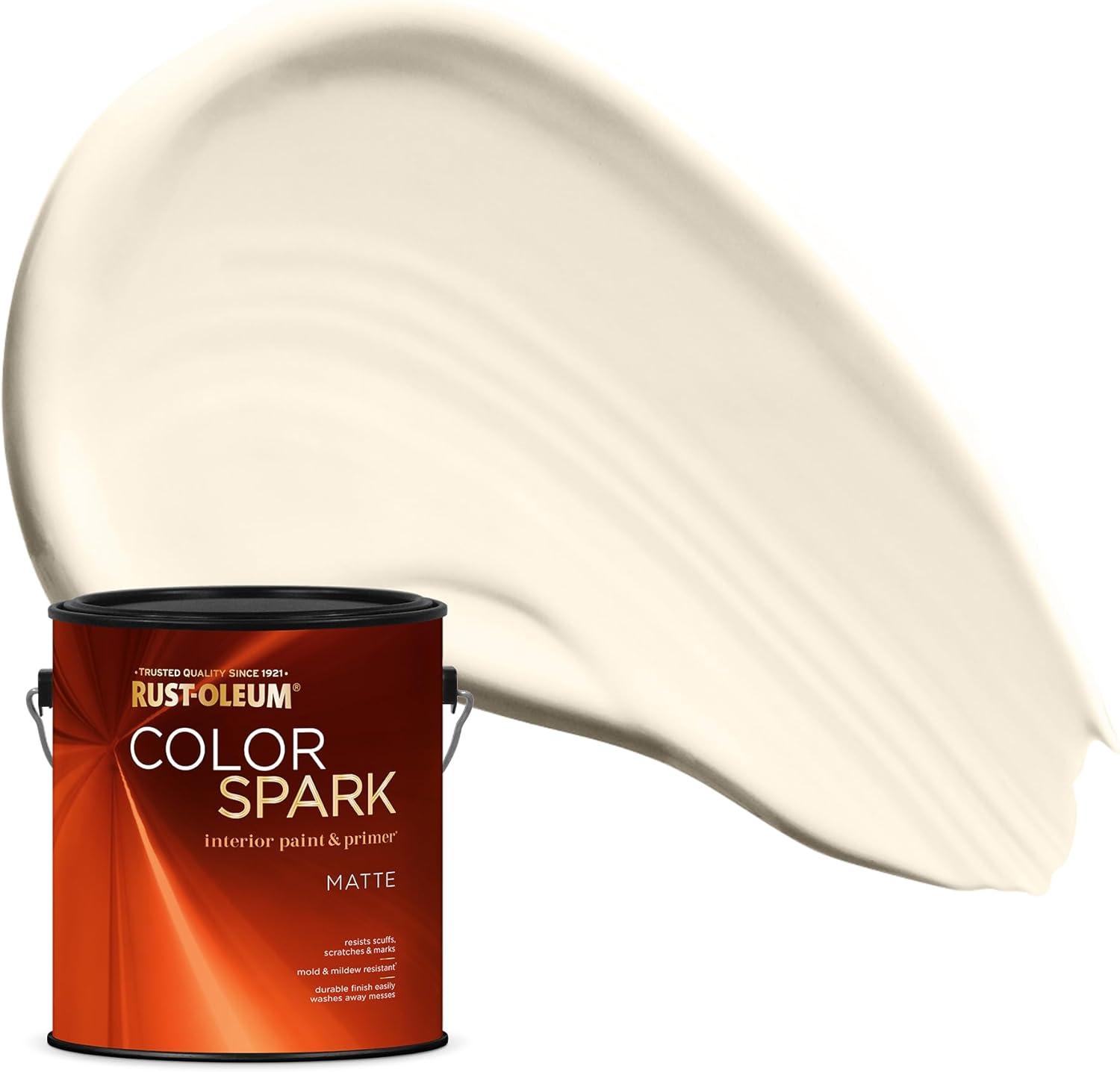 image:imageRustOleum Color Spark Interior Paint and Primer in One Eggshell Almond Macaron 1 GallonMeringue