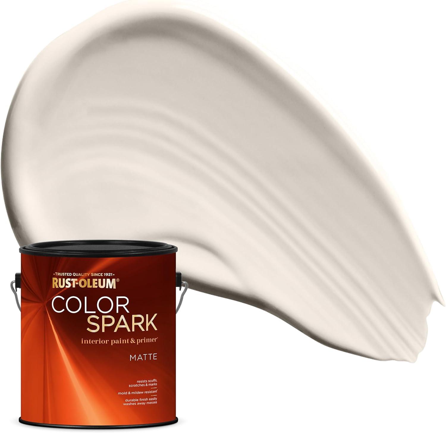 image:imageRustOleum Color Spark Interior Paint and Primer in One Matte Ethereal 1 GallonAlmond Macaron