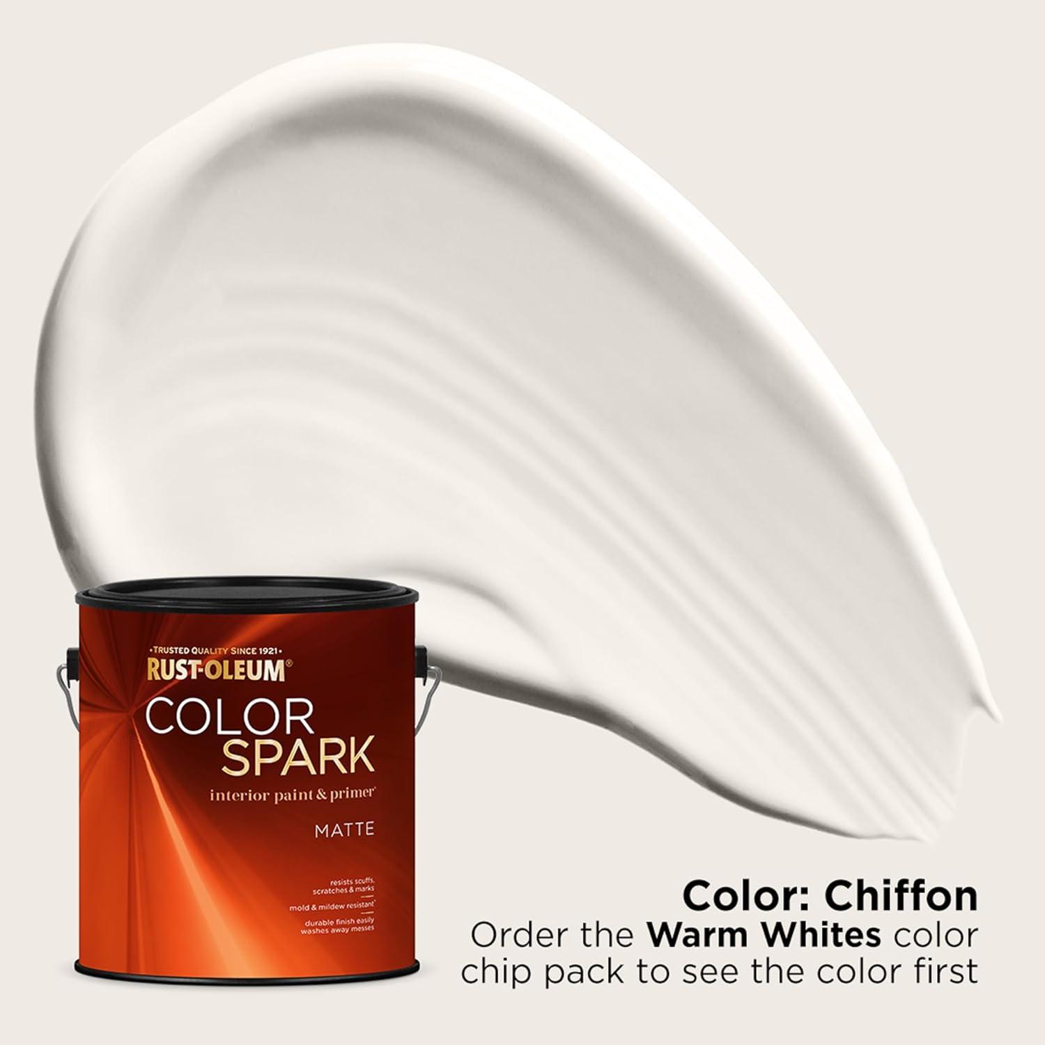image:imageRustOleum Color Spark Interior Paint and Primer in One Matte Ethereal 1 GallonChiffon