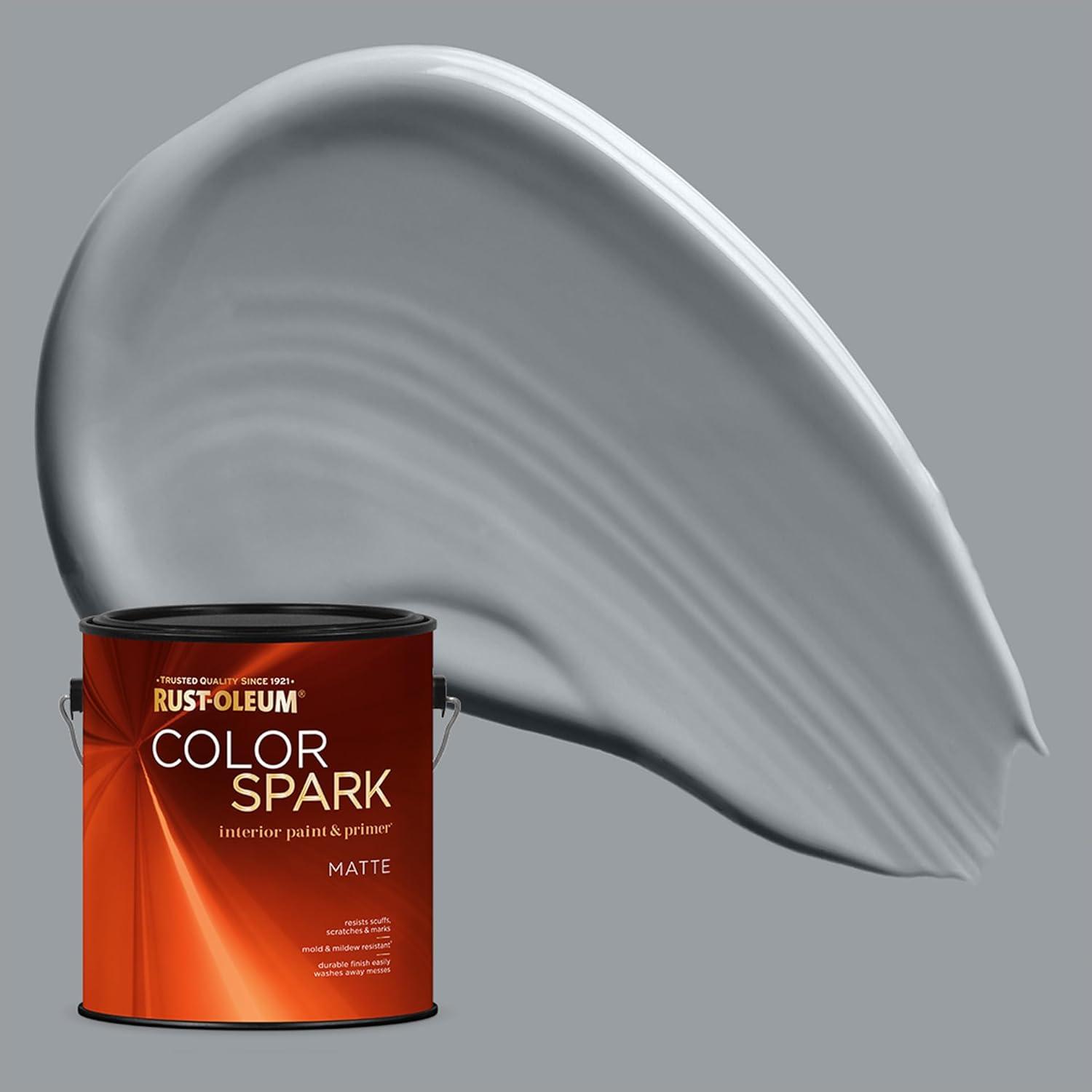 image:imageRustOleum Color Spark Interior Paint and Primer in One Matte Ethereal 1 GallonDolphin