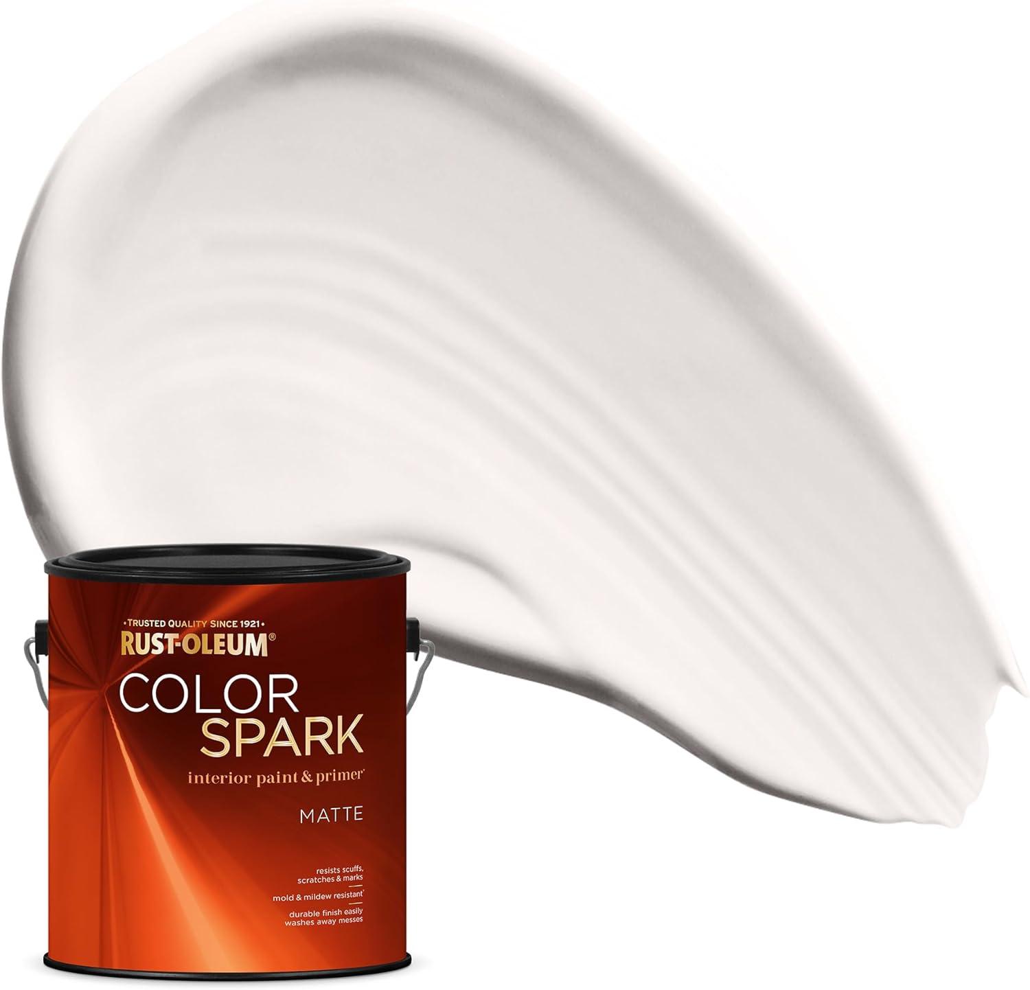 image:imageRustOleum Color Spark Interior Paint and Primer in One Matte Ethereal 1 GallonEarly Frost