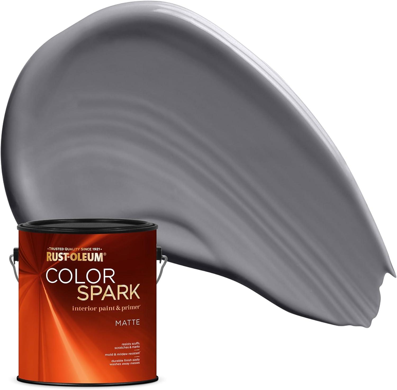 image:imageRustOleum Color Spark Interior Paint and Primer in One Matte Ethereal 1 GallonGraphite