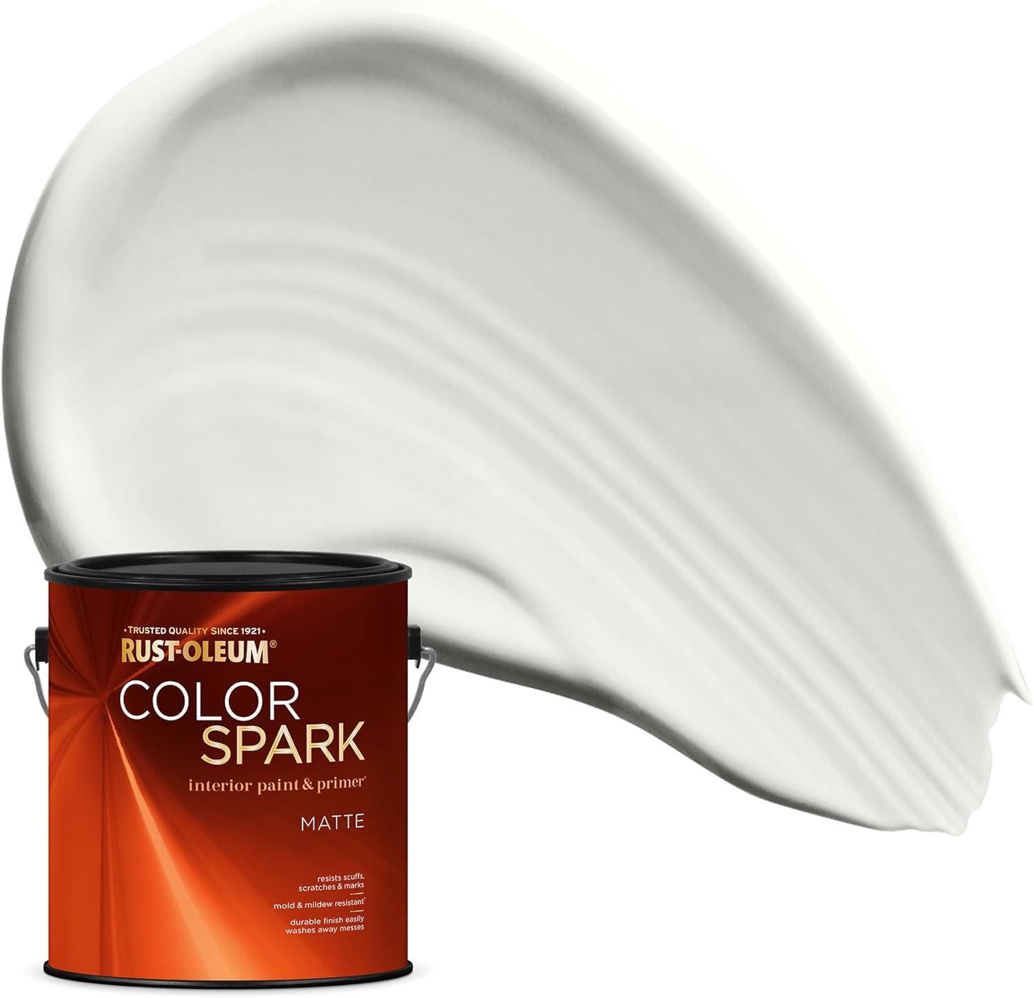 image:imageRustOleum Color Spark Interior Paint and Primer in One Matte Ethereal 1 GallonSnowy Owl