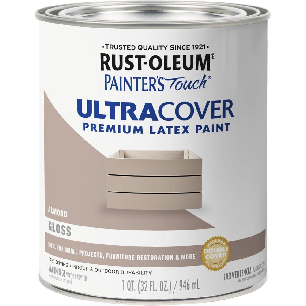 image:imageRustOleum 267334 Painters Touch Latex Paint Quart Satin Hunt Club Green 1 Quarts Pack of 1Gloss Almond
