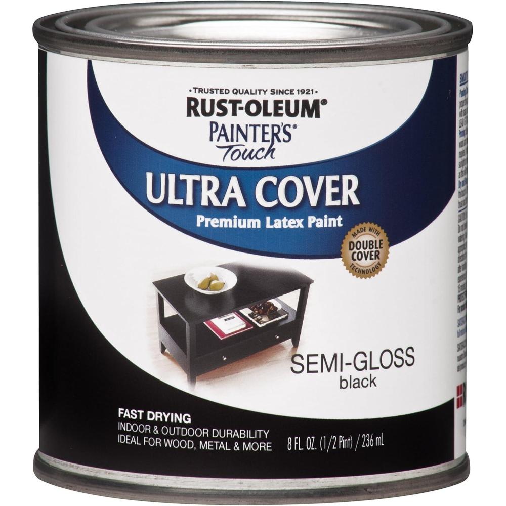 image:imageRustOleum 267334 Painters Touch Latex Paint Quart Satin Hunt Club Green 1 Quarts Pack of 1SemiGloss Black