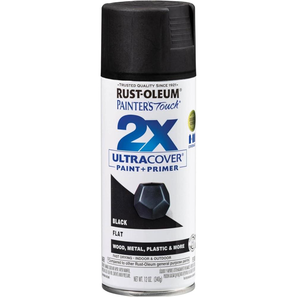 image:imageRustOleum 334020 Painters Touch 2X Ultra Cover Spray Paint 12 oz Flat Black