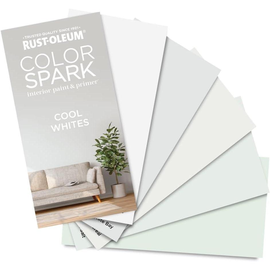 image:imageRustOleum Color Spark Interior Paint and Primer in One Eggshell Almond Macaron 1 GallonSample Pack Cool Whites