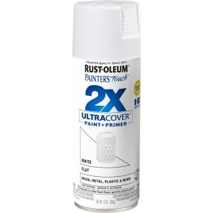 Rust-Oleum 249126 Painter’s Touch 2X Ultra Cover Spray Paint, 12 oz, Flat White
