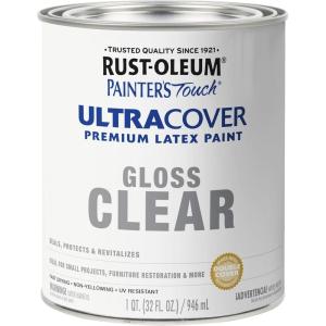 Rust-Oleum 267334 Painter’s Touch Latex Paint, Quart, Satin Hunt Club Green, 1 Quarts (Pack of 1)(Gloss Clear)