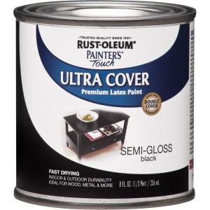 Rust-Oleum 267334 Painter’s Touch Latex Paint, Quart, Satin Hunt Club Green, 1 Quarts (Pack of 1)(Semi-Gloss Black)