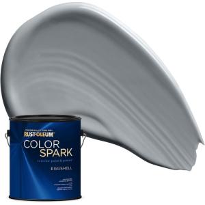 Rust-Oleum Color Spark Interior Paint and Primer in One, Eggshell, Almond Macaron, 1 Gallon(Dolphin)