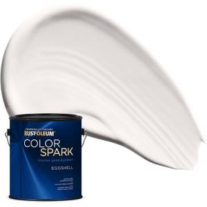 Rust-Oleum Color Spark Interior Paint and Primer in One, Eggshell, Almond Macaron, 1 Gallon(Early Frost)